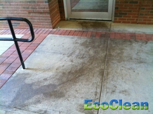 Greenville, SC Pressure Washing - EcoClean washing a concrete patio - Before picture