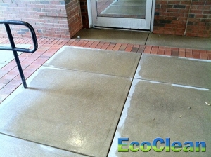 Greenville, SC Pressure Washing - EcoClean washing a concrete patio - After picture
